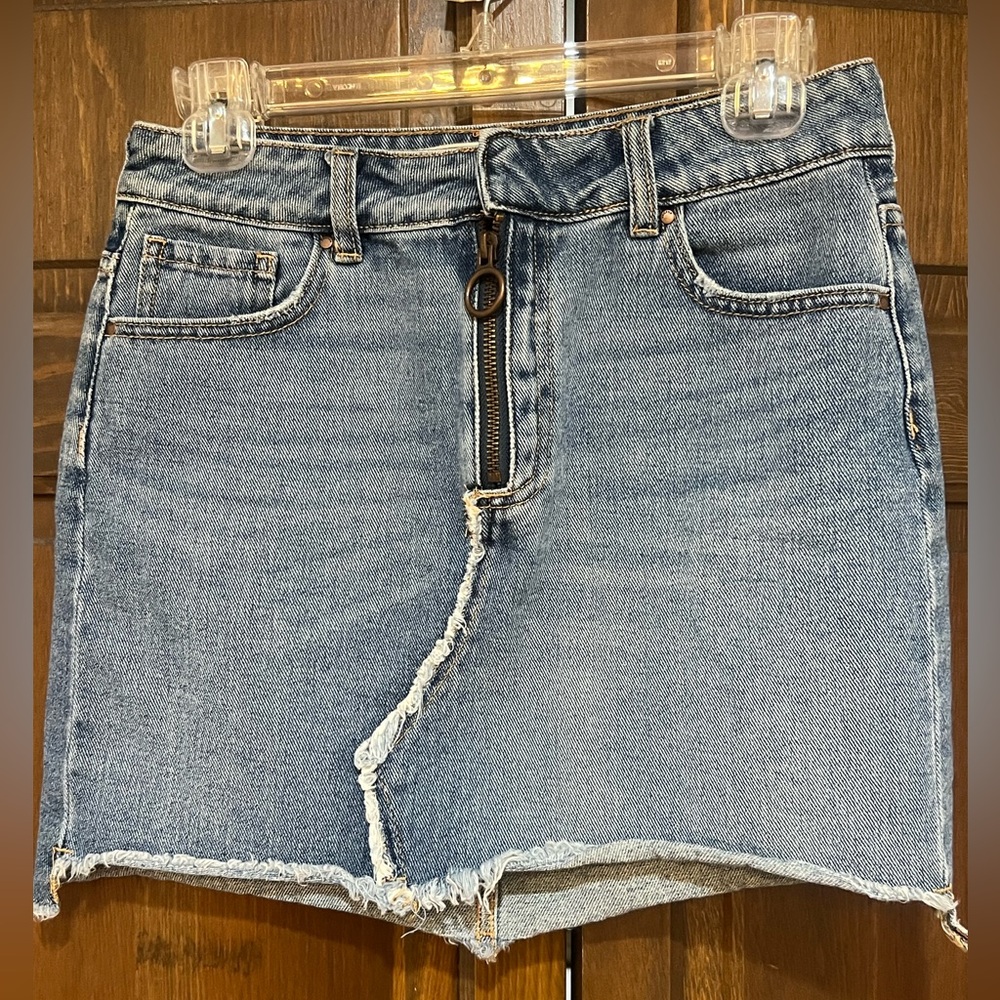 PACSUN Womens Cutoff Denim Blue Mini Skirt size 25